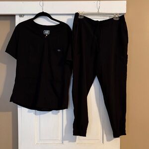Ave Black Women's Scrub Top and Jogger Set